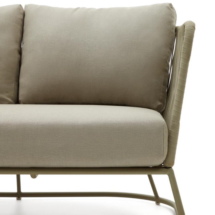 Sofá Exterior 3 Plazas Cuerda Acero Galvanizado Verde, 189 Cm
