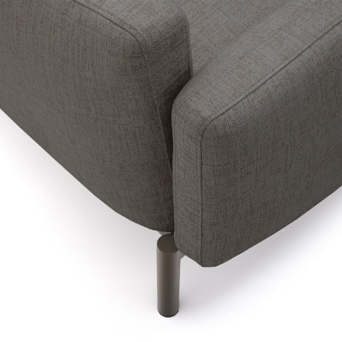 Sofá Modular Exterior 4 Plazas Tapizado Gris Aluminio Gris, 370 Cm