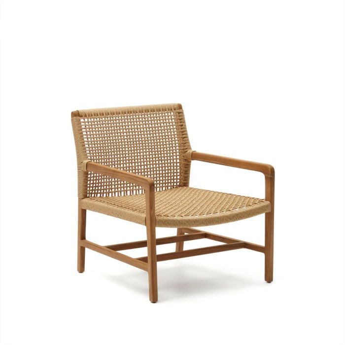 Sillón Mimbre Madera Maciza Teca, 69 Cm