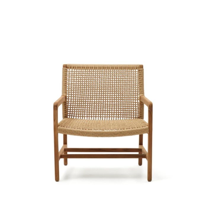 Sillón Mimbre Madera Maciza Teca, 69 Cm
