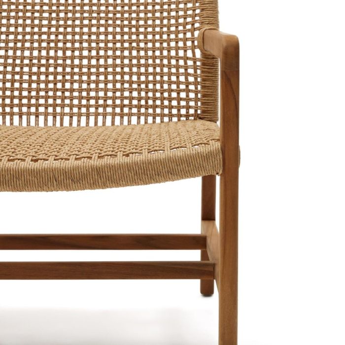 Sillón Mimbre Madera Maciza Teca, 69 Cm