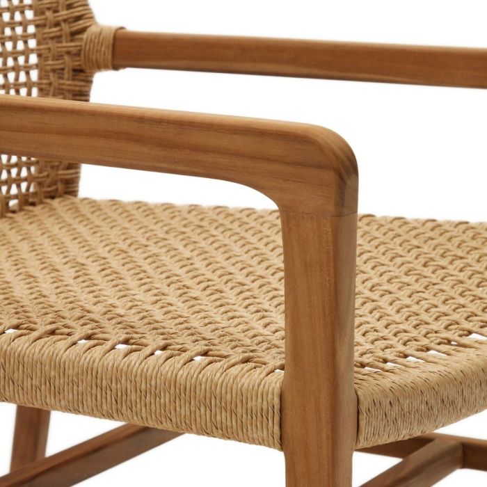 Sillón Mimbre Madera Maciza Teca, 69 Cm