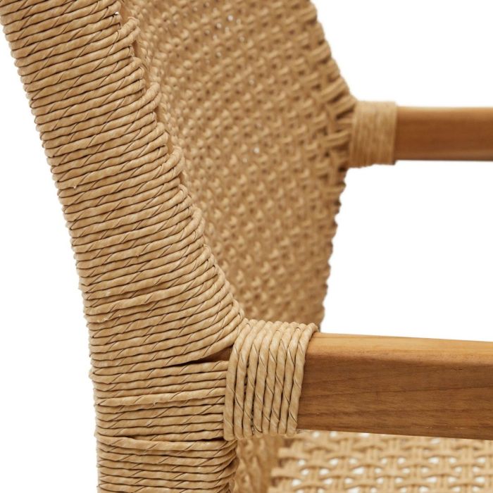 Sillón Mimbre Madera Maciza Teca, 69 Cm