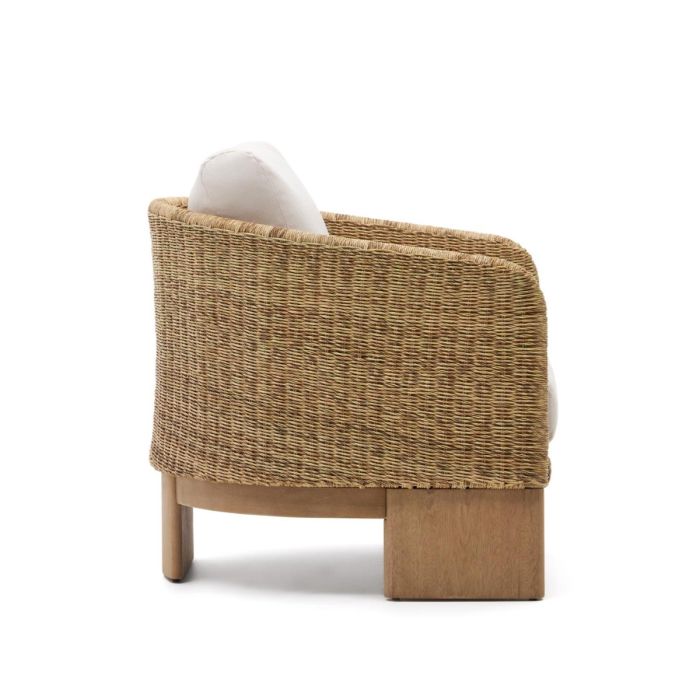Sillón Ratán Sintético Madera Eucalipto, 80 Cm
