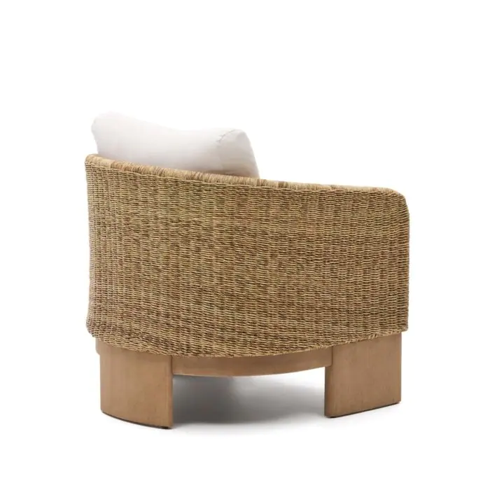 Sillón Ratán Sintético Madera Eucalipto, 80 Cm