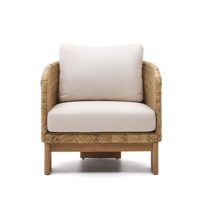Sillón Ratán Sintético Madera Eucalipto, 80 Cm