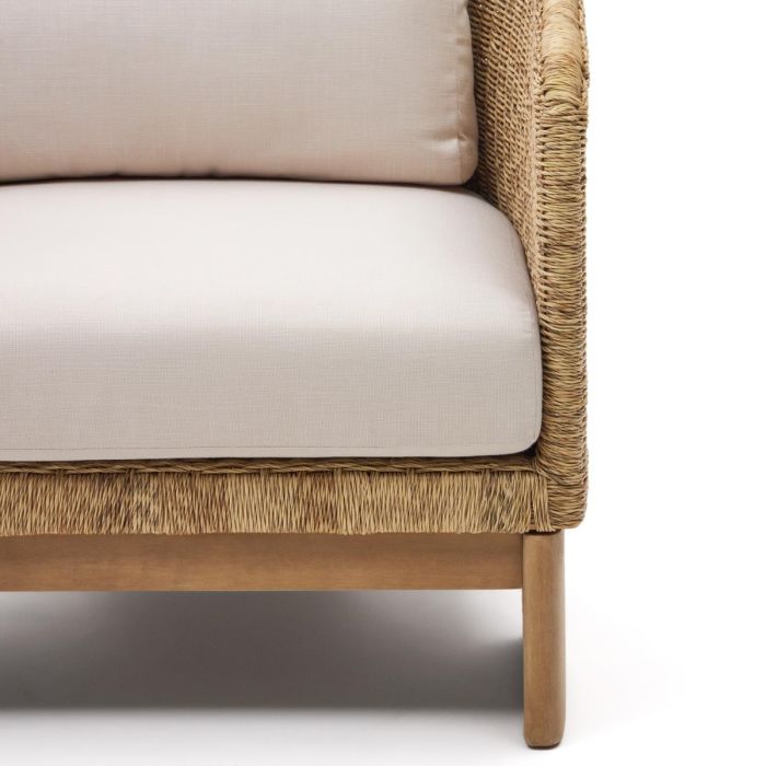 Sillón Ratán Sintético Madera Eucalipto, 80 Cm