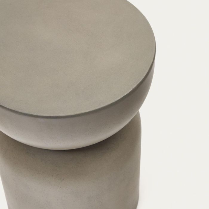 Mesa Auxiliar Redonda Cemento Gris, 32 Cm