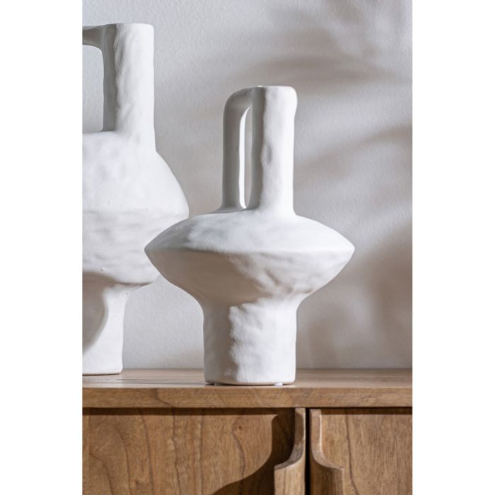 Jarrón BLECK Cerámica Blanco Decoración, 27 Cm