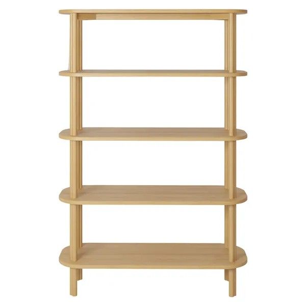 Estantería nórdica en madera de roble natural con 4 estantes.