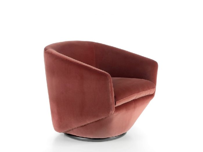 Sillón Giratorio Tapizado Terciopelo Acero, 78 Cm