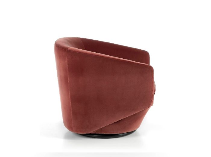 Sillón Giratorio Tapizado Terciopelo Acero, 78 Cm