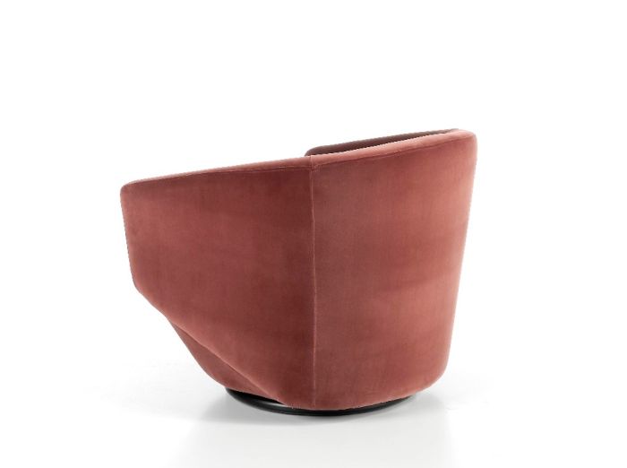 Sillón Giratorio Tapizado Terciopelo Acero, 78 Cm