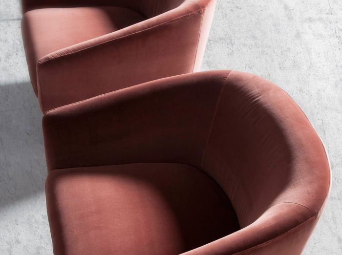 Sillón Giratorio Tapizado Terciopelo Acero, 78 Cm