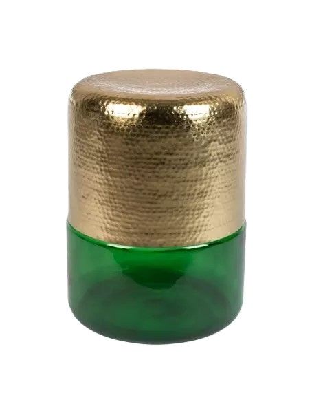Mesa Auxiliar Cave Mid Century Vidrio Verde