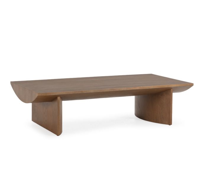 Mesa de centro nórdica moderna en madera de fresno nogal.
