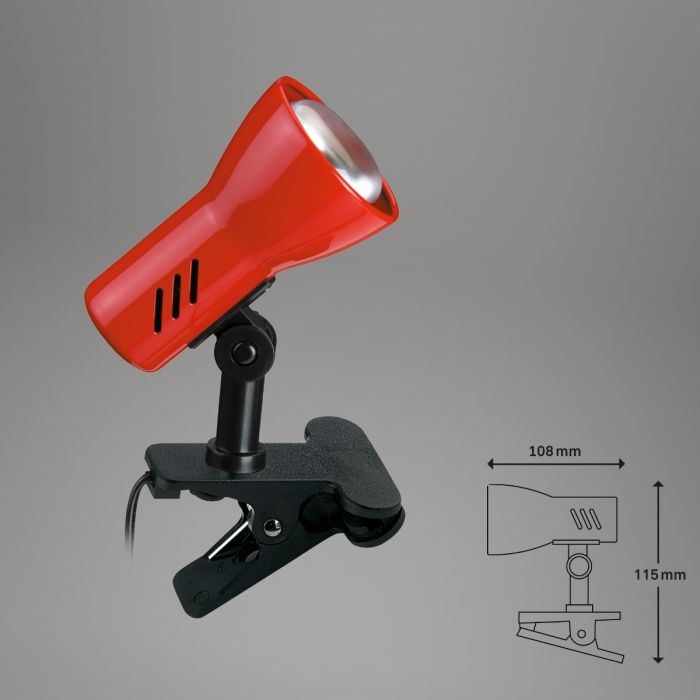 Lámpara De Abrazadera Metal Rojo 11,5 Cm