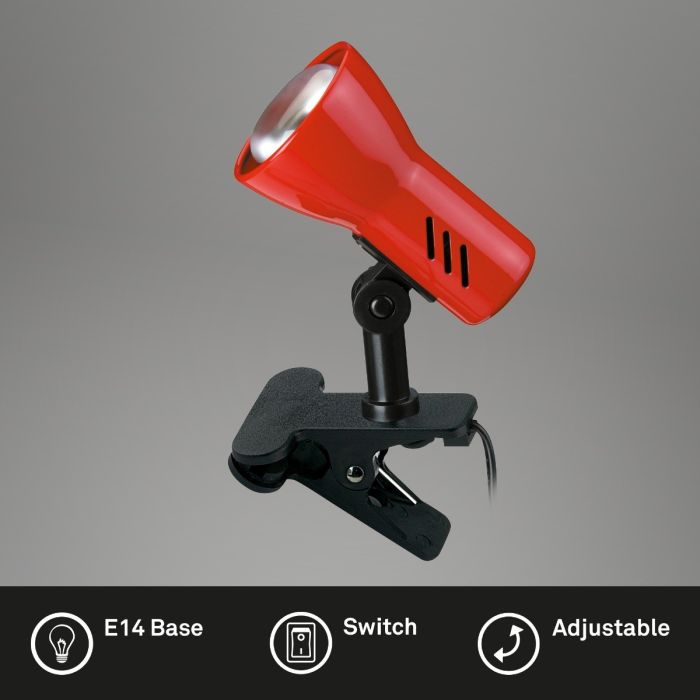 Lámpara De Abrazadera Metal Rojo 11,5 Cm