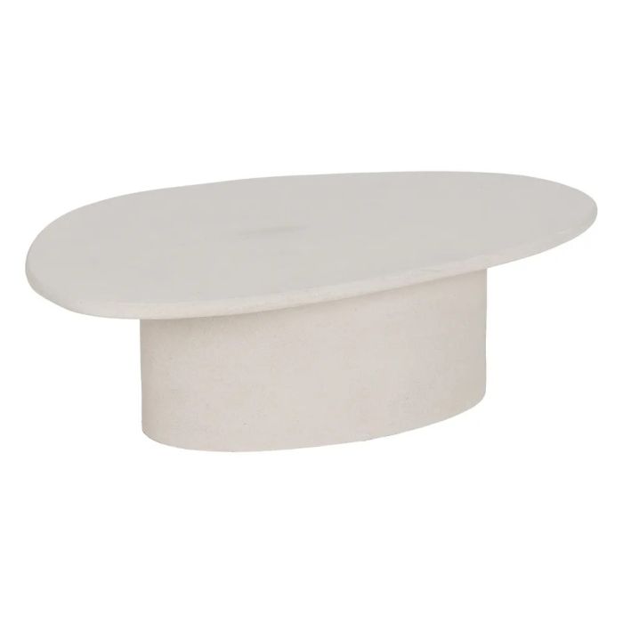 Mesa de centro nórdica en dm acabado blanco poroso.