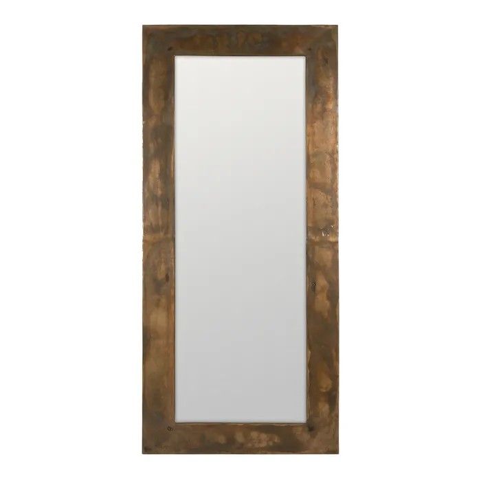 Espejo rectangular vintage en aluminio oro viejo.
