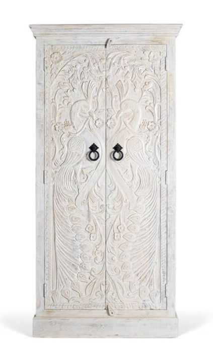 Armario vintage en madera de mango blanca.