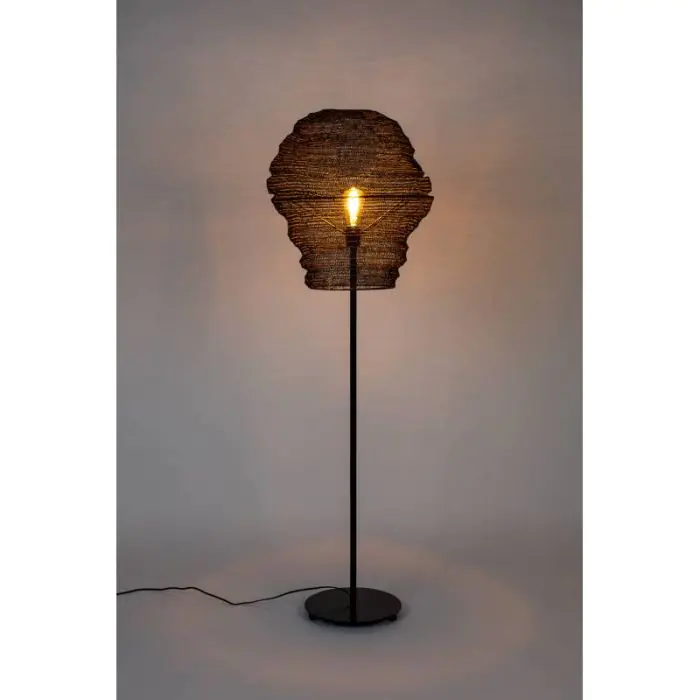 Lámpara de Pie Metal Lacado Negro, 154 Cm