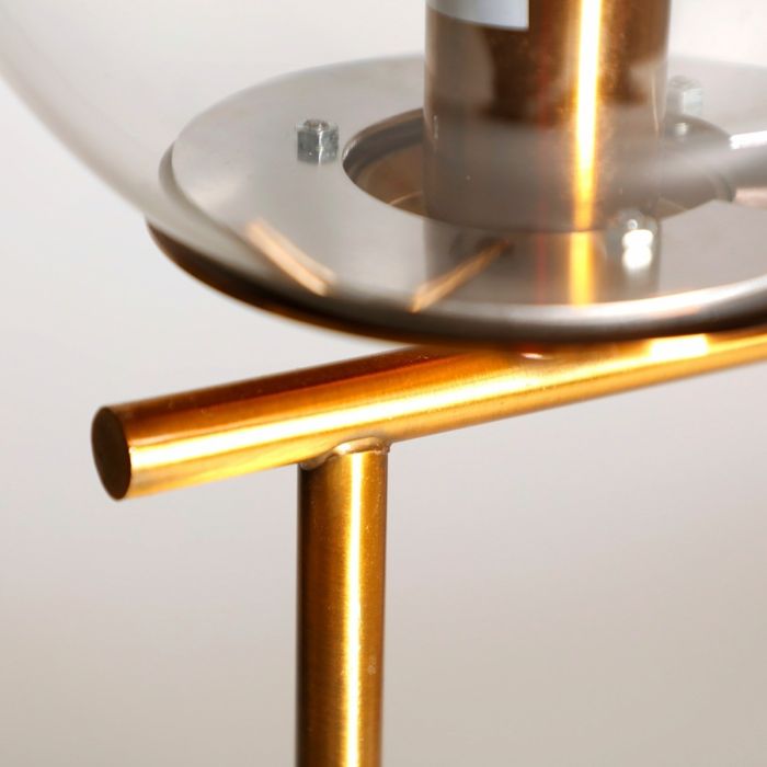 Lámpara De Sobremesa Blanco Oro Art Decó. 16 Cm