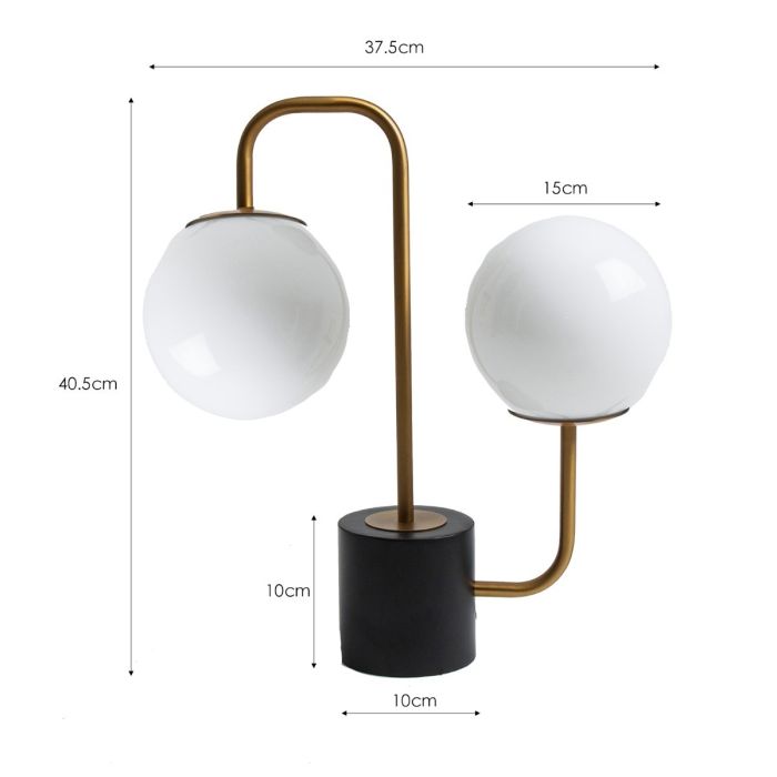 Lámpara De Sobremesa Art Decó Metal cristal Blanco