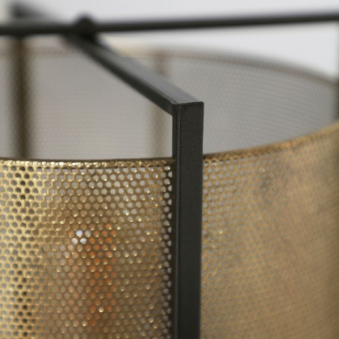 Lámpara De Sobremesa Industrial Metal Oro Negro 25Cm
