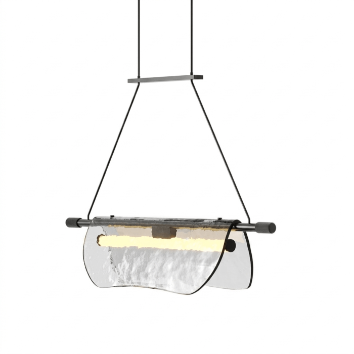Lámpara de techo en metal y vidrio 80 cm