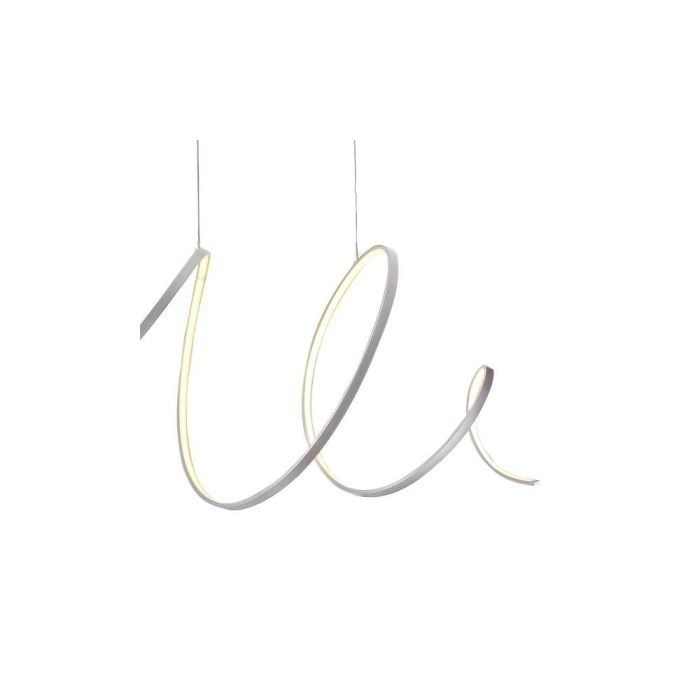 Lámpara De Techo Diseño Moderno Espiral Plata, 120 cm 