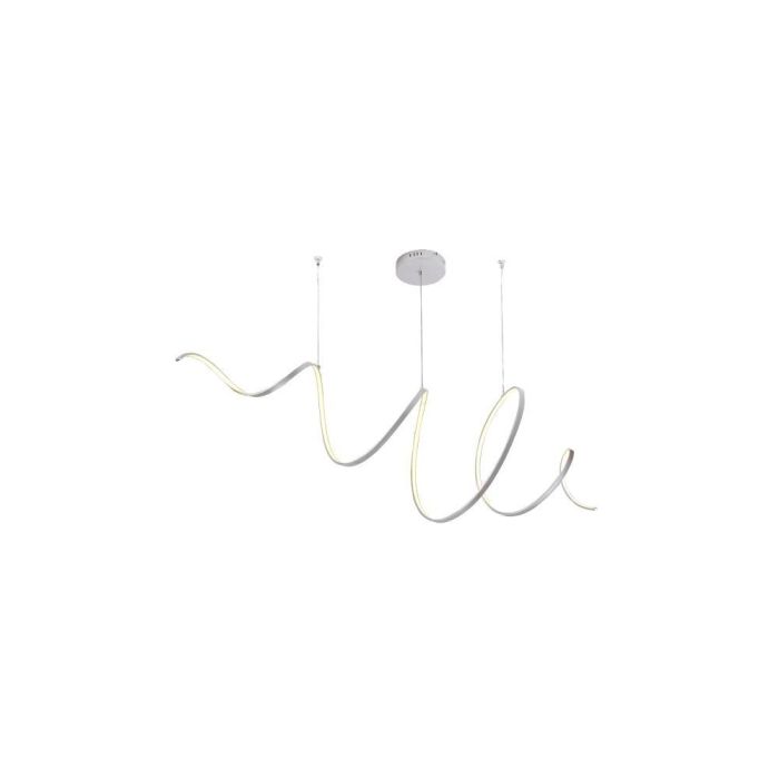 Lámpara De Techo Diseño Moderno Espiral Plata, 120 cm 