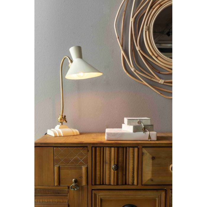 Lámpara de Sobremesa Hierro Aluminio Blanco, 50 Cm