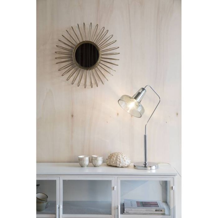 Lámpara de Sobremesa Hierro Plateado, 59 Cm