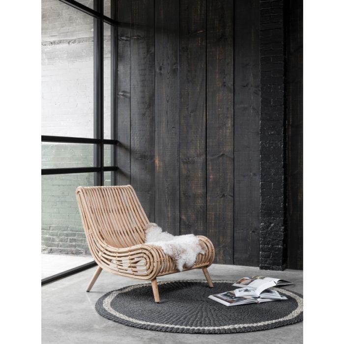Sillón Aspecto Moderno Ratán Natural, 78 Cm