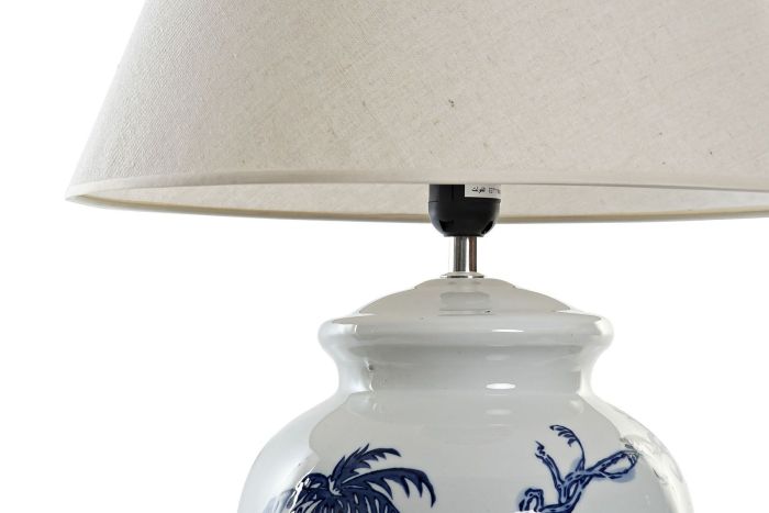 Lámpara De Sobremesa Blanco Porcelana Elefante,40 Cm