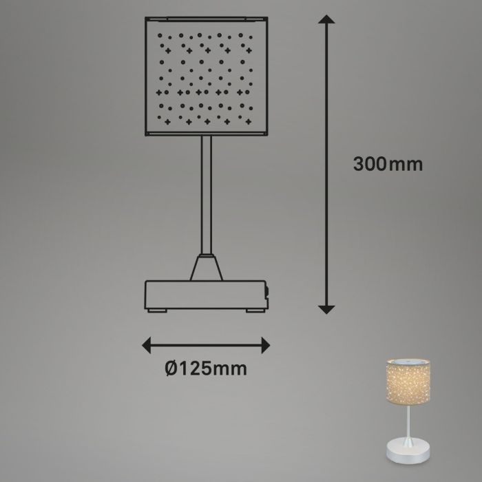 Lámpara Mesa Led Portátil Topo Plata, 30 Cm