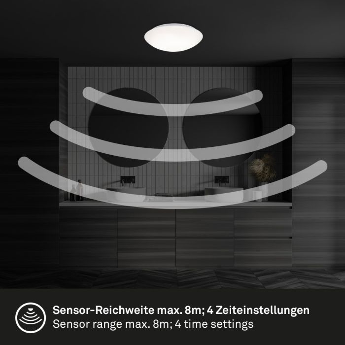 Plafón Sensor Led Metal Blanco, 27,8 Cm