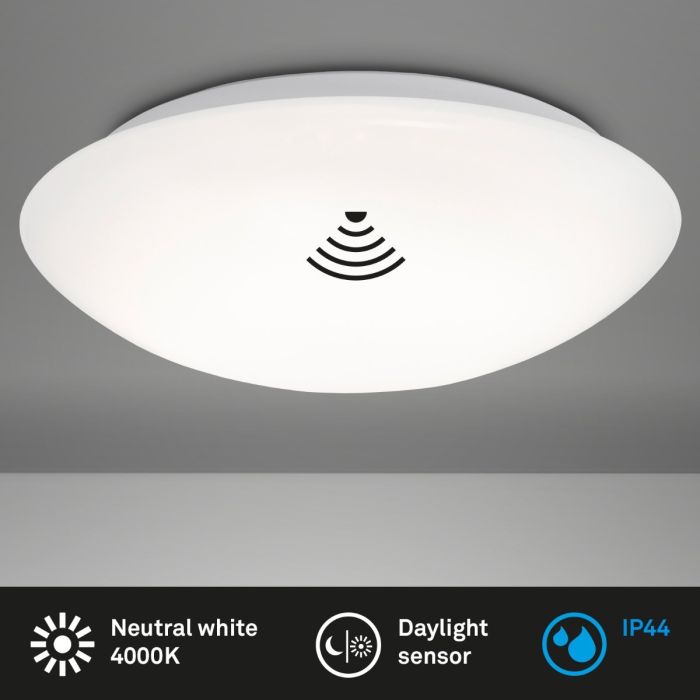 Plafón Sensor Led Metal Blanco, 27,8 Cm