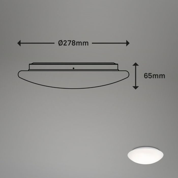 Plafón Sensor Led Metal Blanco, 27,8 Cm