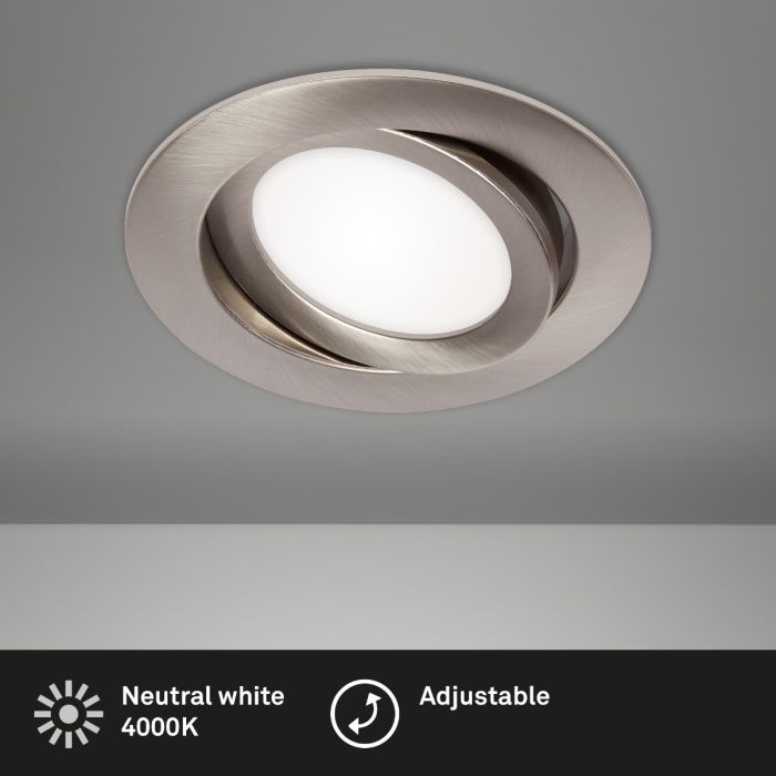 Foco Empotable Led Pvc Níquel Mate, 10,6 Cm