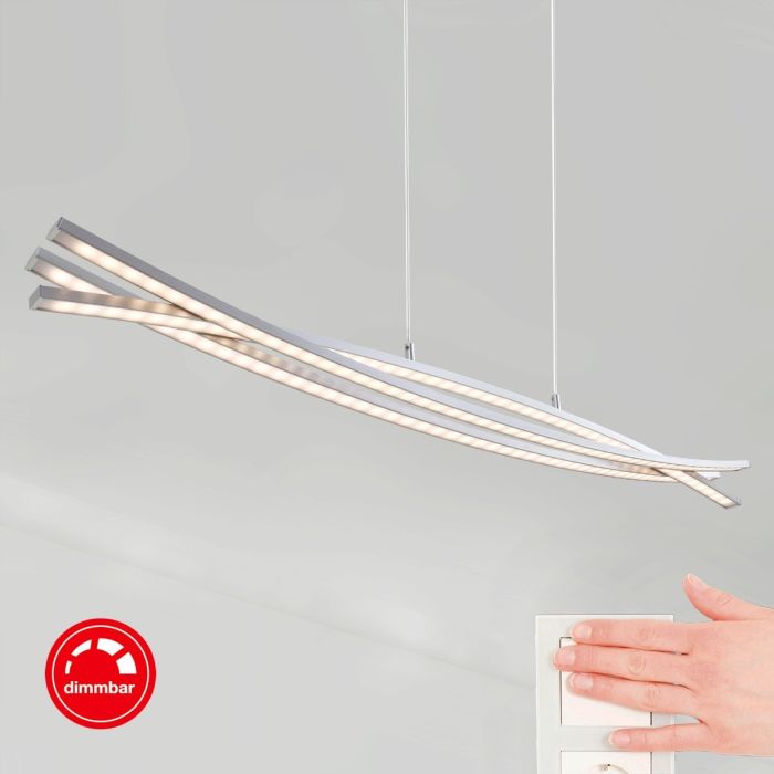 Lámpara De Techo Led Diseño Moderno Aluminio  Plata, 100 cm 