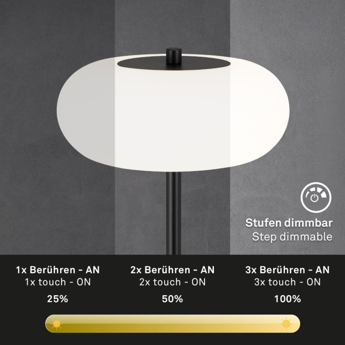 Lámpara De Mesa  Led Metal Cristal