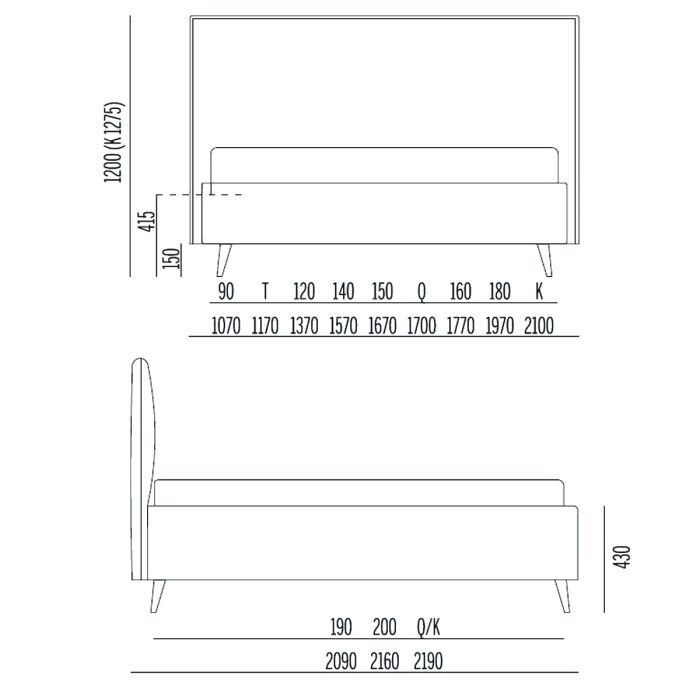 Cama Atemporal Tapizada Beige