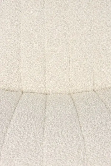  Armchair white shearling fabric black metal.