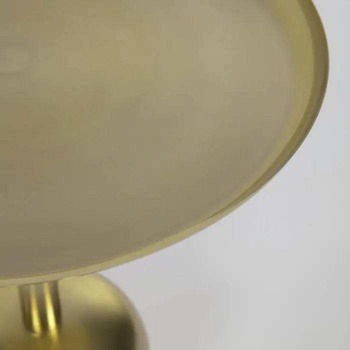 Mesa Auxiliar Redonda Metal Dorado, 37 Cm