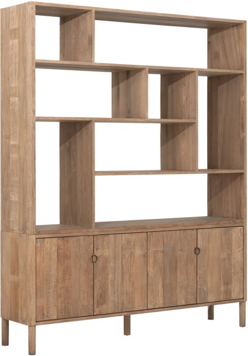 Librería en madera de teca reciclada natural 170 cm