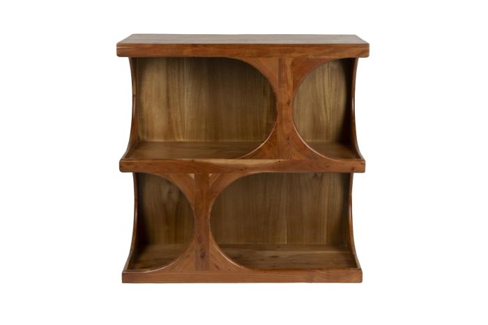 Librería en madera de mango marrón.