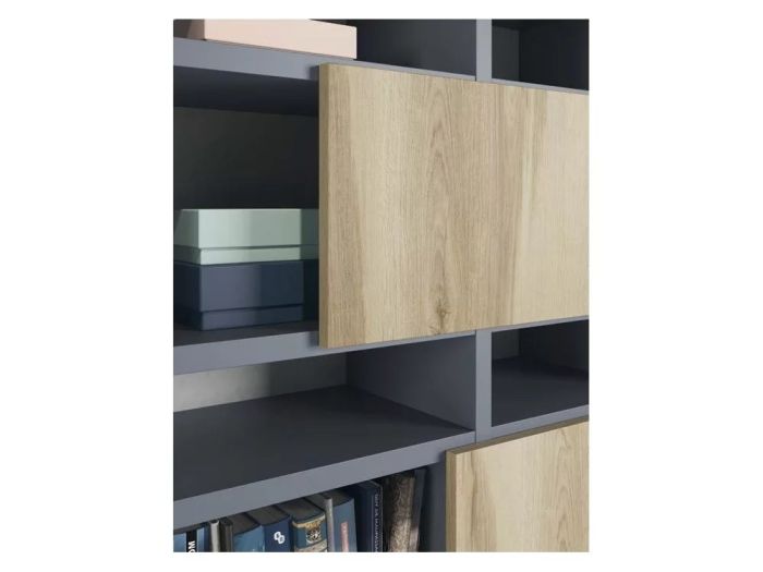 Estantería Melamina Natural Gris, 242'8 Cm
