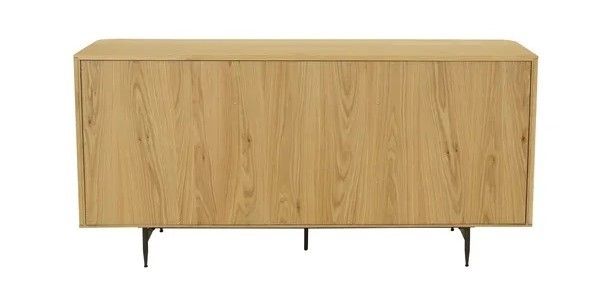 Aparador Diseño Entablillado Roble Natural Acero, 159 Cm